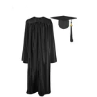 2022 Wholesale Cheap Gold Shiny Academic Graduation Gown Robe And Cap