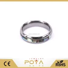 Jewelry Silver Abalone POYA Jewelry 6mm Silver Domed Tungsten Carbide Ring Unisex Wedding Band Abalone Shell Inlay