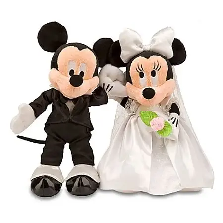 minnie mouse bride stuffed animal