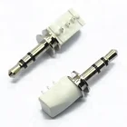 Audio PCB Audio Earphone Plug Male 2.5mm Mono Audio Plug Connector White Plastic