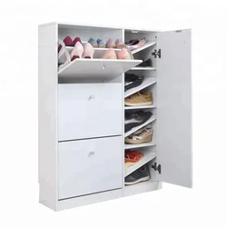 Large capacity wall mounted cheap price luxury wooden modern shoe rack