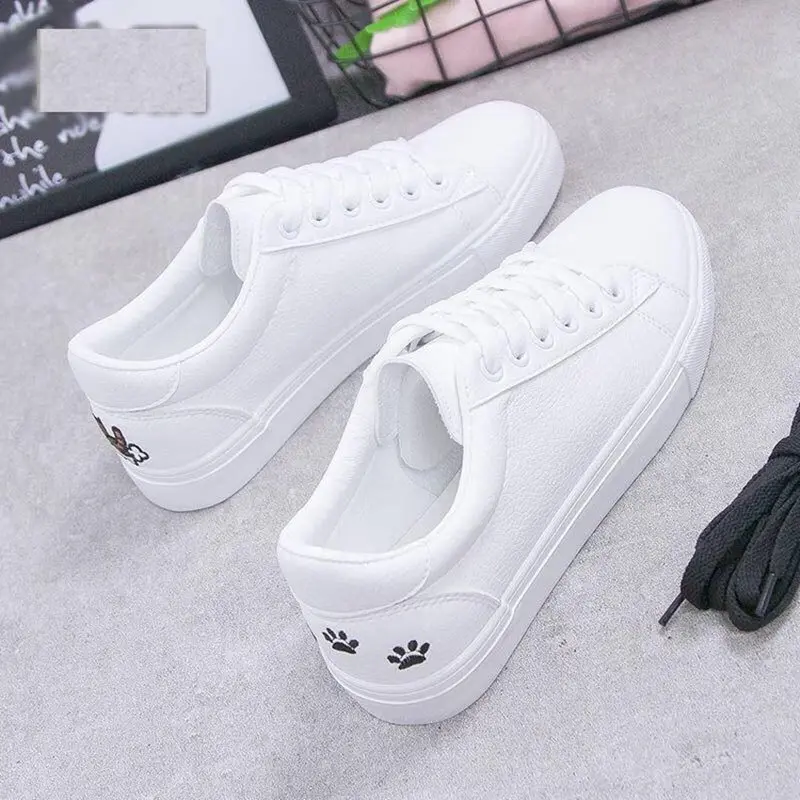 Four Seasons-zapatos Blancos Pequeños Para Mujer,Zapatillas Femeninas De Suela  Plana Con Cordones,Boca Poco Profunda,Zapatos De Tablero Para  Estudiantes,Zapatos Individuales Informales Para Mujer - Buy Zapatos  Casuales De Tacón Plano De Señora,Zapatos 
