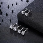 Cz Studs Zircon Stud Earrings Custom Classic Quality 2mm 3mm 4mm 5mm 6mm 7mm Cz Zircon 925 Silver Screw Studs Earrings