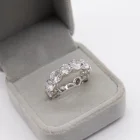 Band Eternity Ring Band Round Shape 5A Cubic Zirconia White Gold Plated Engagement Band Eternity Bling Ring