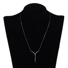 925 Sterling Silver Silversilver Silver 925 Chain Pave Zircon Oval Link V Pendant 925 Sterling Silver Chain