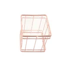 Stainless Steel Rose Gold Square Mesh Pen Container