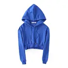 Shoulder Sweatshirt Fleece Custom Blank Womens Drop Shoulder Cropped Sweatshirt Jumper Hoodie Crop Top Hoodie
