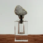 2020 New Design Crystal Perfume Bottle Oud Oil Bottles With Natural Agate Stone Ornament