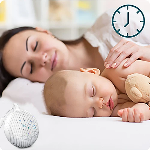 Customized Portable Baby Soothing Sounds Night Light USB Charging Sleep Aid Timer Device with White Noise Music 10 Speakers supplier