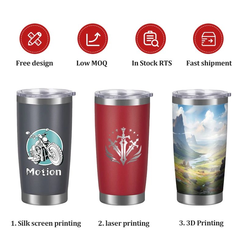 Custom logo 20oz multi-colored metal hot cold drink beer cup stainless steel vacuum insulated tumbler coffee travel mug