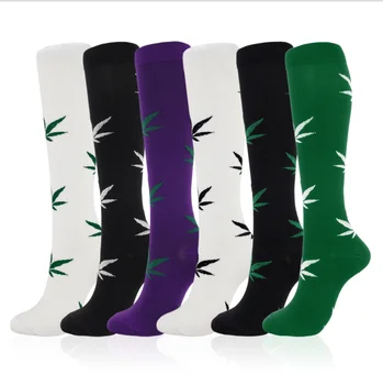 SOXTOWN Manufacturer Custom Embroidery Logo Weed Socken Men Long Sport Compression Socks