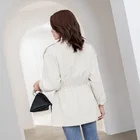 Jacket Wholesale Korean Style Breathable White Waist Slim Corduroy Custom Women Jacket With Sashes