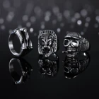 Rings Ring Wholesales Custom Logo Adjustable Rings For Men Stainless Steel Rings Lion Head Finger Class Ring