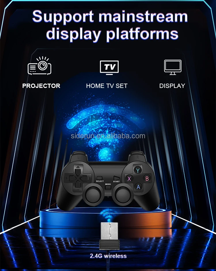 无线控制器电视模拟器256gb游戏机，带50000 + 游戏4k视频和复古游戏棒x2 + 儿童圣诞礼