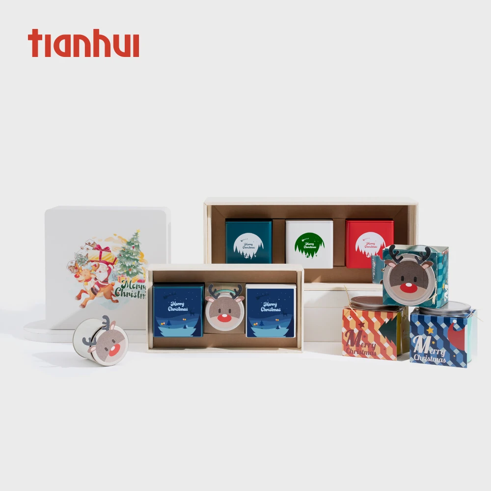 product tianhui christmas gift packaging set bamboo tea box and tin canisters for tea leaves coffee beans-77