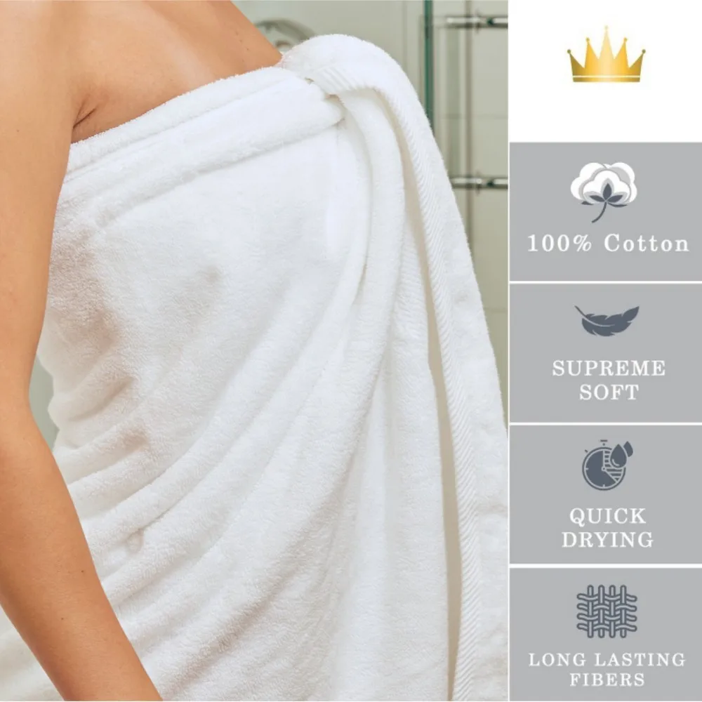 Classic Turkish cotton towel large white towel custom spa hand bath towel