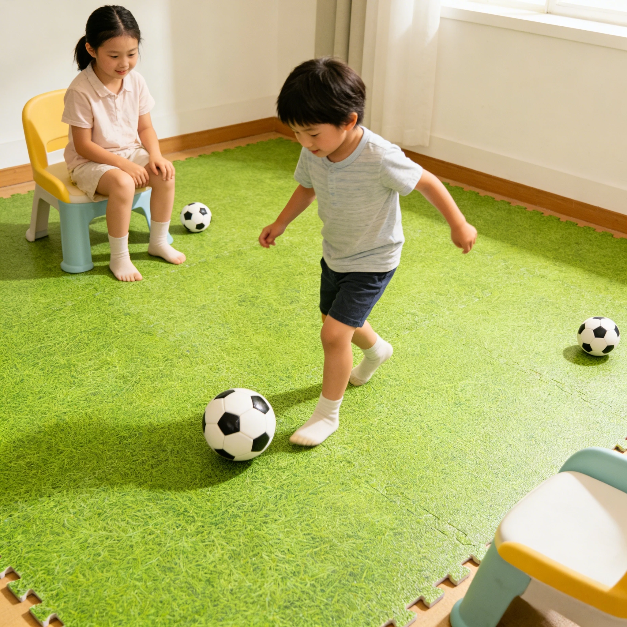 Hydefoam Durable Top Layer EVA Geometry Transfer Printing Baby Play Mat for High Traffic Daycare Centers details