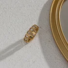 Gold Ring Women Vintage PVD 18K Gold Plated Stainless Steel Ring Jewelry For Women