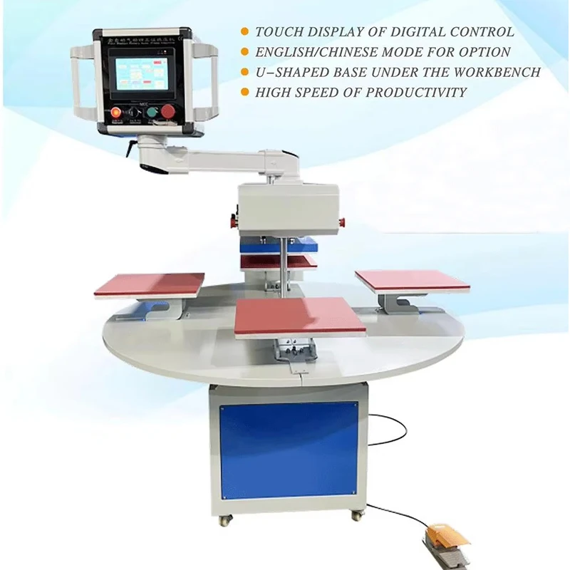 product factory sale cloths textiles heat transfer pneumatic 4060cm 4 station 1 head fully automatic heat press machine-5