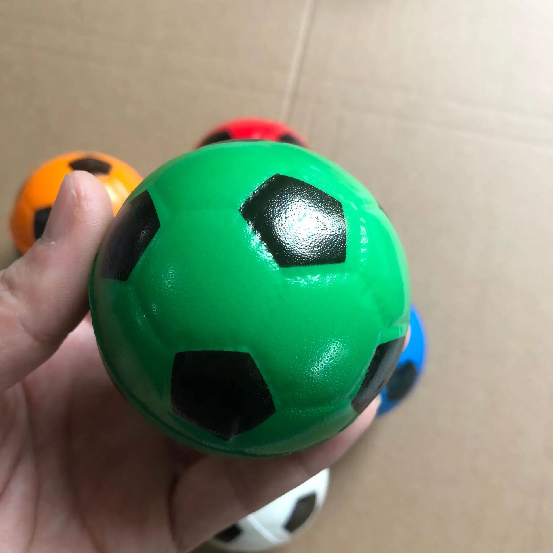 6.3CM Football Shape Foam Balls Soccer Shape Toy Ball PU Foam Stress Ball Toy