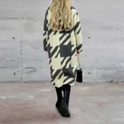 Women's Tweed Coat 2021 Winter Amazon Print Long Windbreaker Women's Tweed Coat