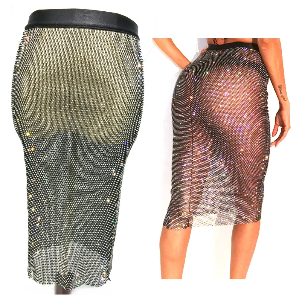 mesh jeweled skirt