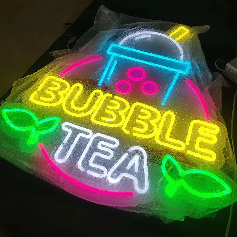 Milk Tea Boba Juicy Bubble Tea Neon Sign Custom Light Sign Logo Led