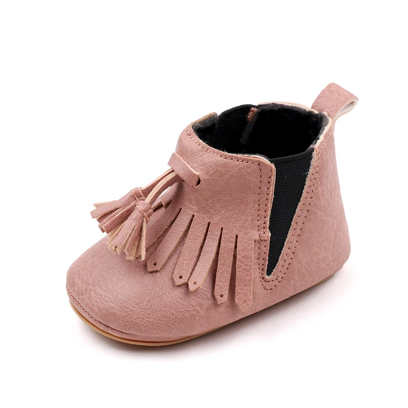 Baby Walking Shoes 0-1 Year Old Girls Soft Soles Soft PU Leather Tassel Infants Boots manufacture