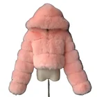 Coat 2021 New Lady Artificial Fur Outwear Faux Fox Fur Overcoat With Hood Fake Faux Fur Coat Women