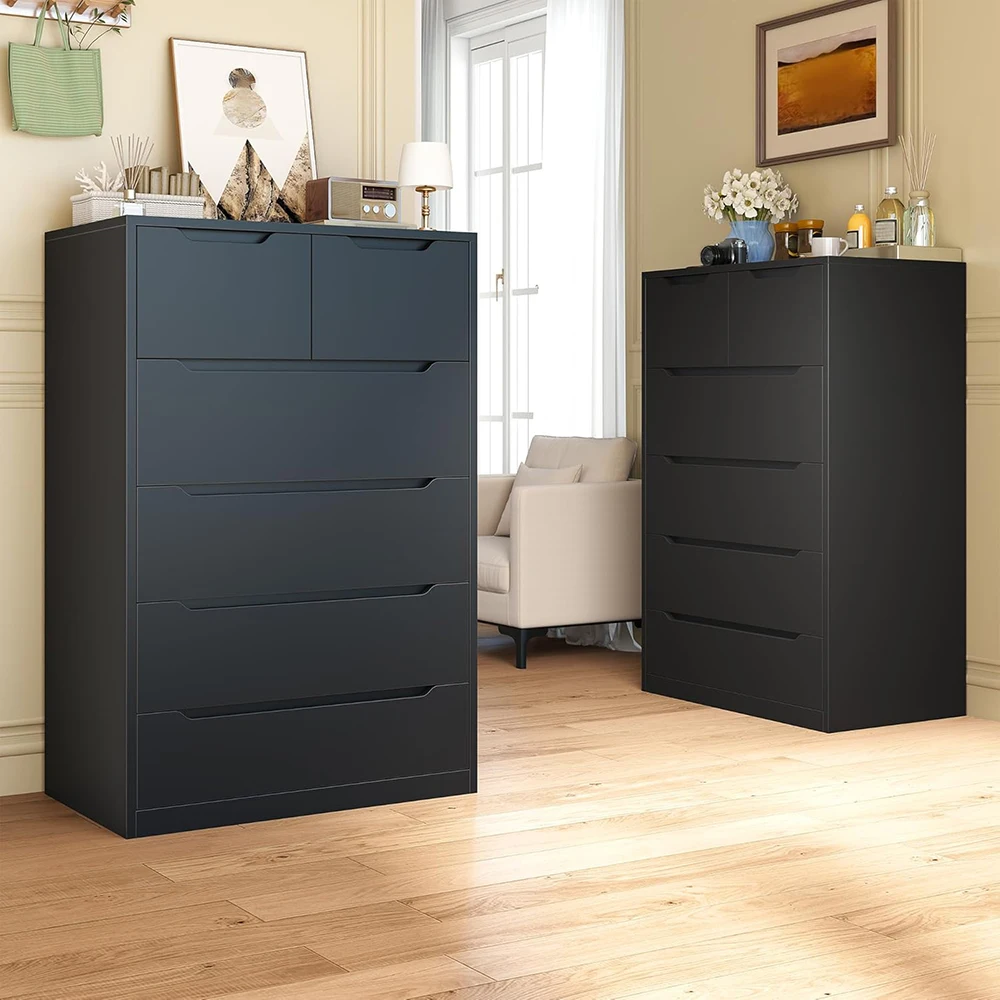 product 6 drawer dresser for bedroom tall black chest of drawers for bedroom hallway modern bedroom furniture-5