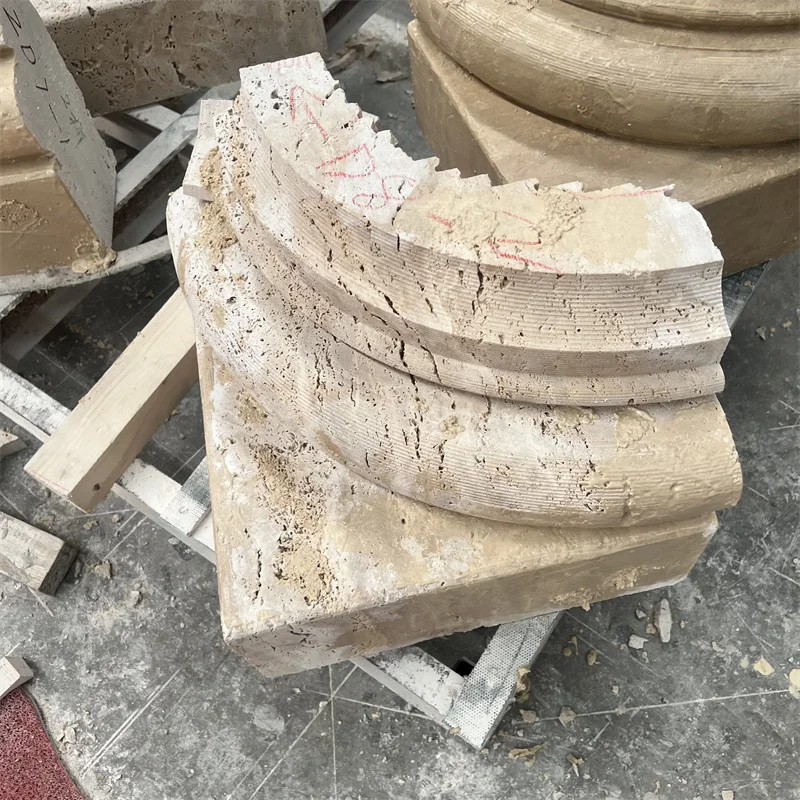 product high quality factory supply round white travertine marble slab table top-6