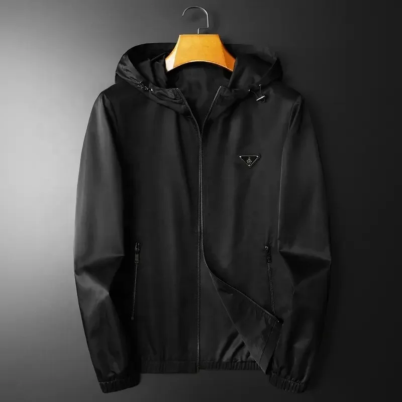 Men's Lightweight Jackets Full Zip Up Light Coat Laydown Collar Jacket Casual Windbreaker with Zip Pockets