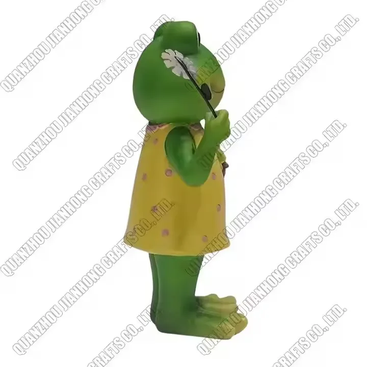 Fairy Resin Figurine Statues Outdoor Decor Green Large Garden Frog Ornaments