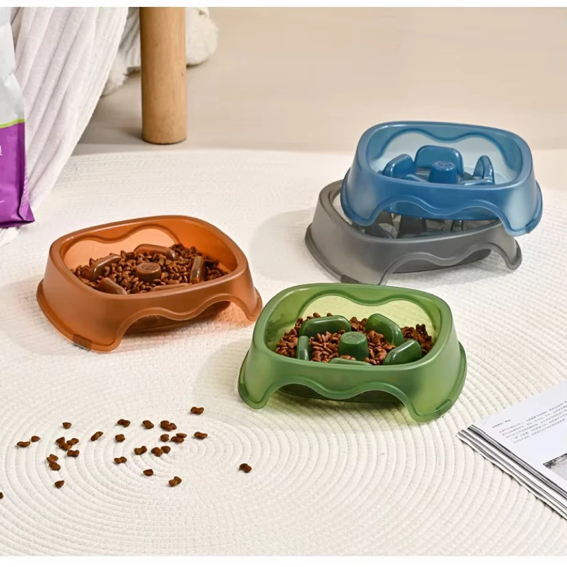 New Anti-tipping Plastic Anti Choking Pet Food Bowl Cat Food Feeder Bowl Pet Products supplier