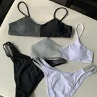 Bikini Bikini 2021 Custom Luxury Bathing Suits Sexy Triangle Bikini Swimsuits Glitter Woman Swimwear