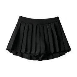 wholesale stock women pleated skort high waist golf pleated tennis skirt with pocke