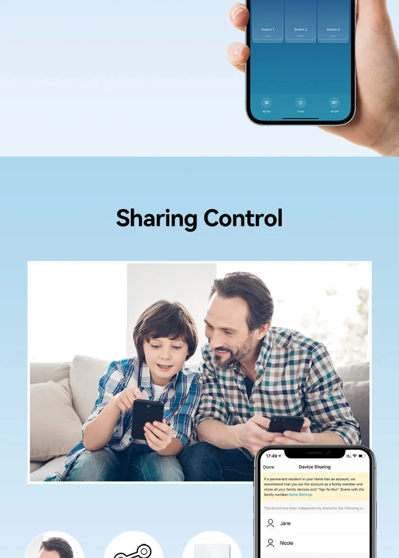 EU 1/2/3 Gang Tuya WiFi Smart RF433 Remote Control Touch Panel Wall Switch Support Voice Control