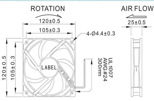 Brushless Dual Ball Bearing, 120x120x25mm, IP55, IP68 - detail 8