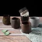 WEIYE Oem Odm Canecas Porcelana 3 Inch Irregular Coffee Mug No Handle 200ml Vintage Matt Ceramic Japanese Ceramic Mug