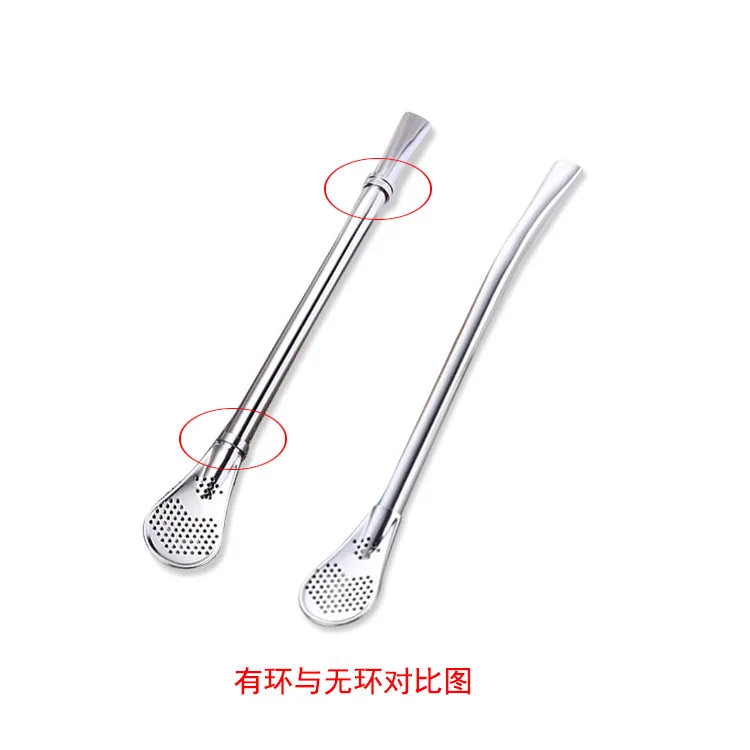 USSE New Arrivals Stainless Steel suction strainer, metal spoon straw for Creative and employed spoon stir drinks milk
