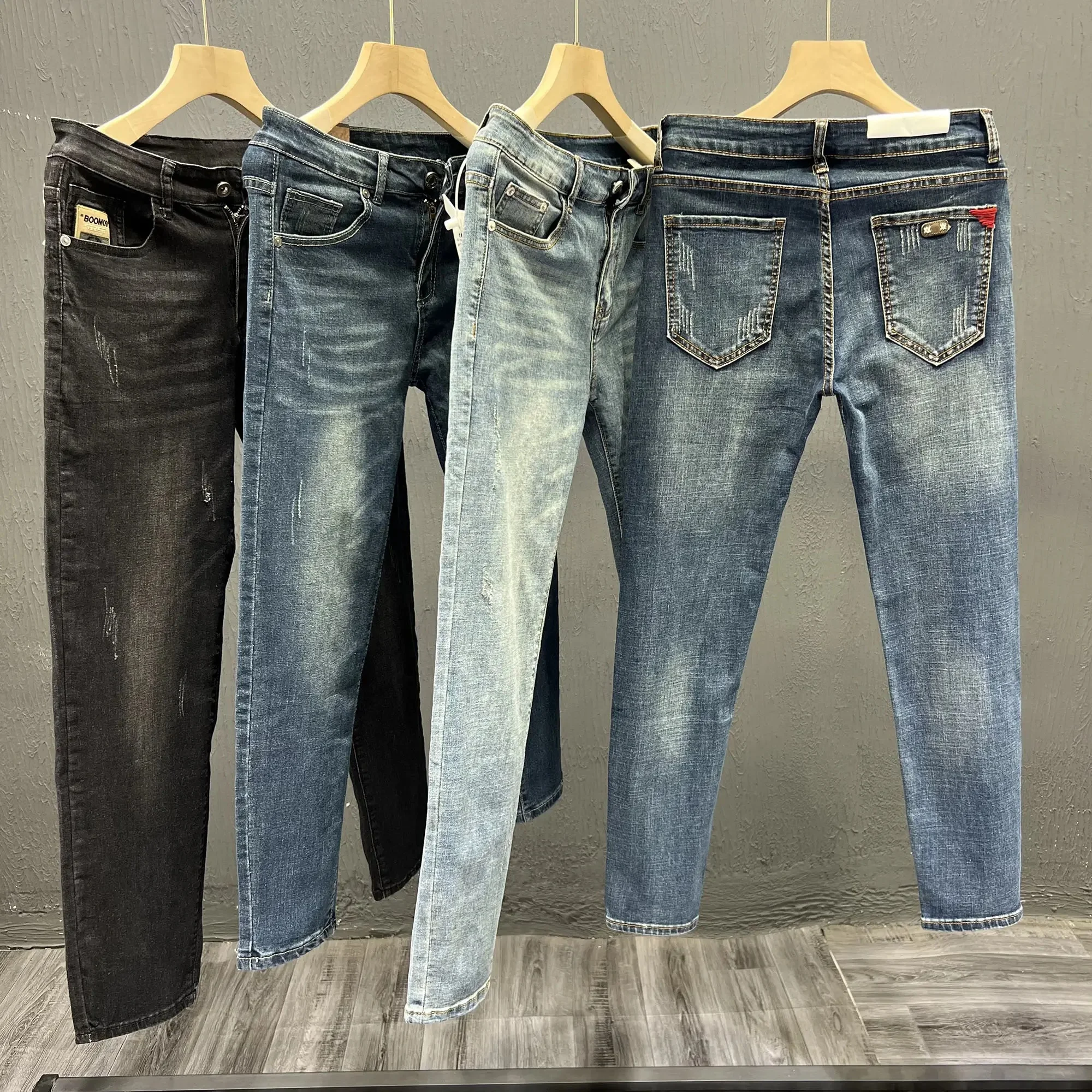 Wholesale Classic Style Custom Men's jeans Business Fashion Soft Stretch Fashion Stretch Skinny Pant Trousers Jeans