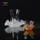 SAINT-VIEW Handmade Mini Crystal Coaster With Glass Tea Cup Set For Home Tableware