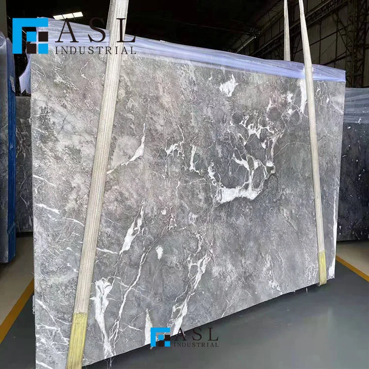 Factory direct low price sea grey marble hotesale marble low cost natural grey slab italian ash marble