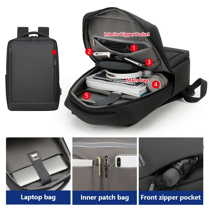 custom college luxury student waterproof business mens computer usb school backbags back pack bag laptop backpack