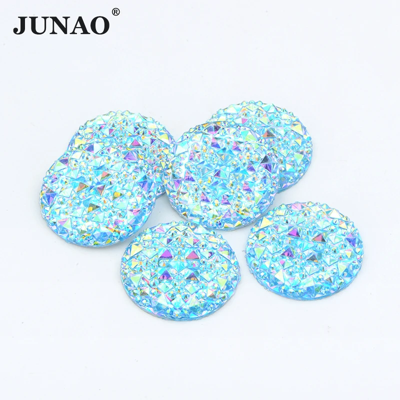 Junao Wholesale 8 10 12 14 16 18 20 30mm Non Hotfix Flatback Strass Big