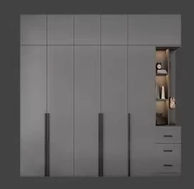 Modern Light and Luxury contracted Nordic solid wood  wardrobe small family bedroom minimalist storage of large wardrobe