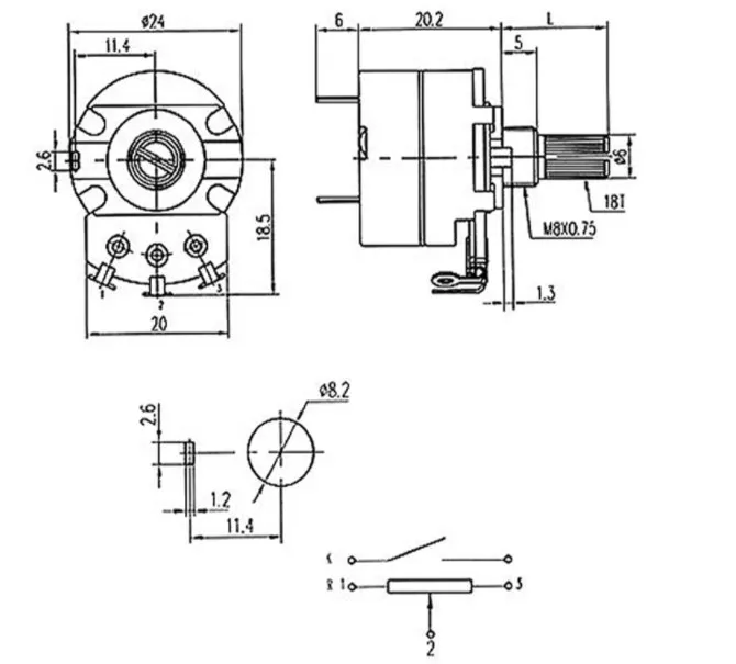 Speed Control Switch Fan, 24mm, WH138 - detail 20