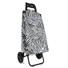 Cart Grocery Utility Large Easy Wheel Cart Shopping Trolley Cart With 2 Practical Back Pockets