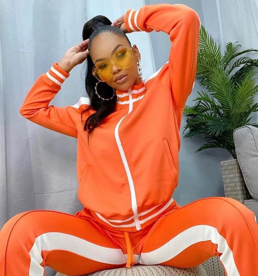 M138 fall 2023 women clothes sport full zip up jacket and flare sweatpants women two piece set tracksuit sweatsuit set