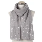 Polyester Scarf Fashion Snowflake Design Multi Color Polyester Print Scarf For Christmas